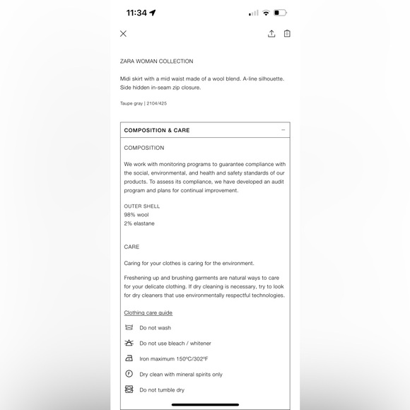 Zara wool bias skirt ZW collection - Picture 11 of 13